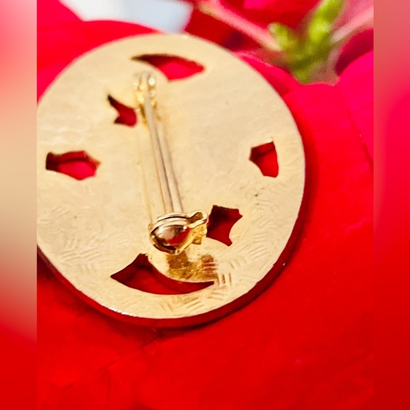 Vintage Cloisonne Floral Design Brooch - Picture 5 of 10